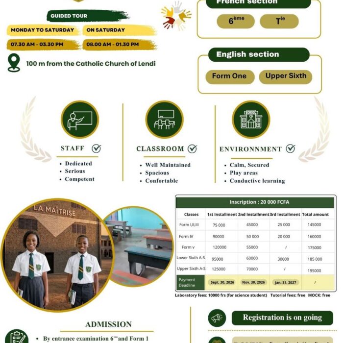 Affiche officielle — Collège Bilingue La Maîtrise, section anglophone