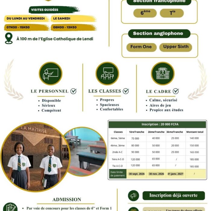 Affiche officielle — Collège Bilingue La Maîtrise, section francophone