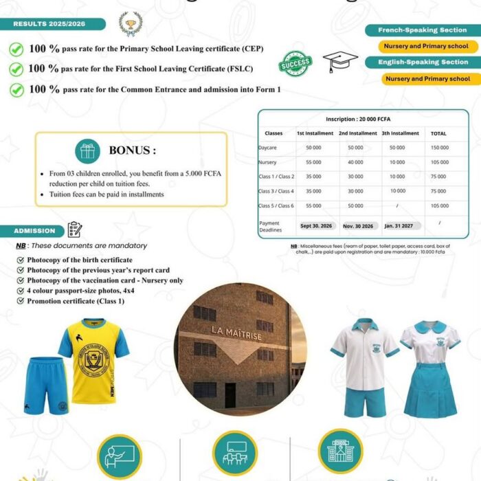 Affiche officielle — nursery and primary school, section anglophone